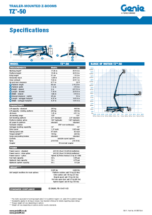 Plataformas elevadoras articuladas sobre camión Genie TMZ 50/30