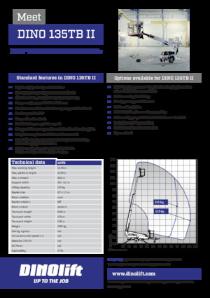 Plataformas telescópicas remolcables Dino Lift Dino 135TB II