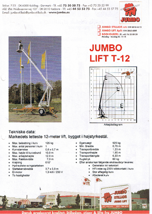 Plataformas telescópicas remolcables Jumbo Lift T 12