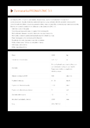 Barredoras  rotativas montables Pronar ZMC 3.1
