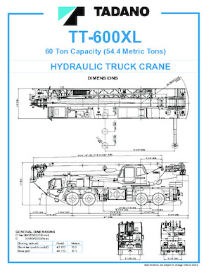 Grúas sobre camión Tadano TT-600XL