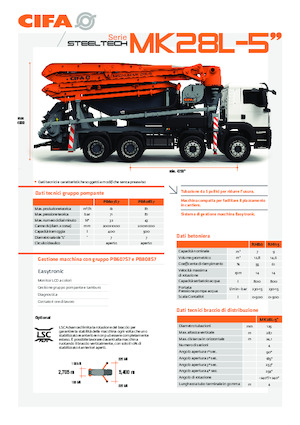 Bombas de hormigón sobre camión CIFA MK28L-5