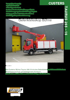 Plataformas elevadoras articuladas remolcables Custers Taurus 265-16