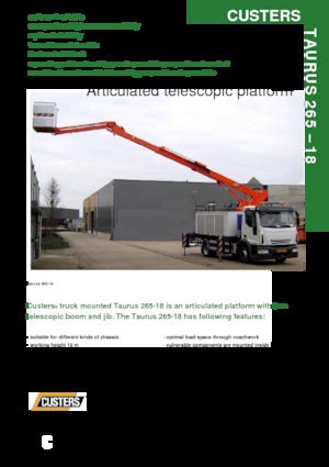 Plataformas elevadoras articuladas remolcables Custers Taurus 265-18