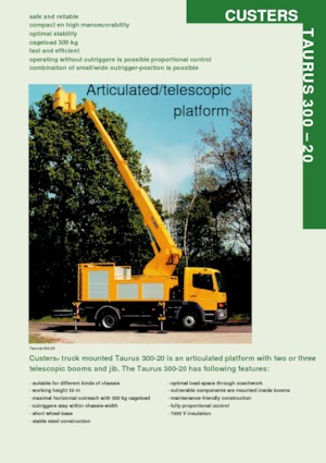 Plataformas elevadoras articuladas remolcables Custers Taurus 300-20