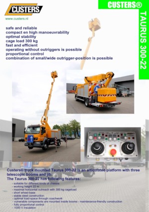 Plataformas elevadoras articuladas remolcables Custers Taurus 300-22