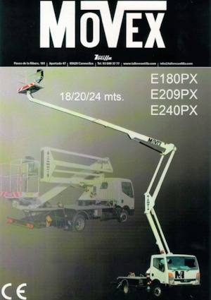 Plataformas elevadoras articuladas sobre camión Movex E209PX