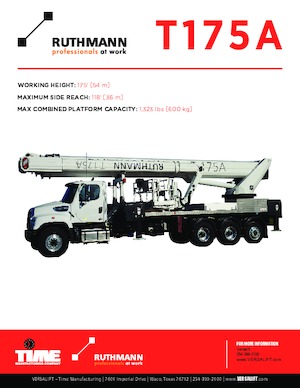Plataformas elevadoras articuladas remolcables Versalift Ruthmann T175A 