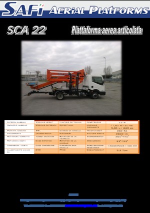 Plataformas elevadoras articuladas sobre camión Safi SCA 22 