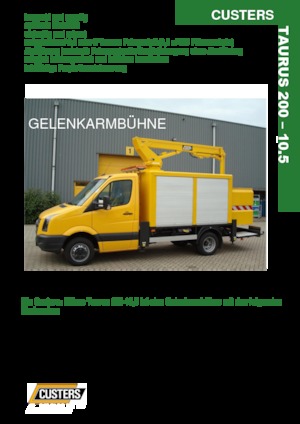 Plataformas elevadoras articuladas remolcables Custers Taurus 200-10.5