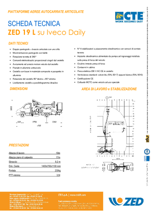 Plataformas elevadoras articuladas remolcables CTE ZED 19 L