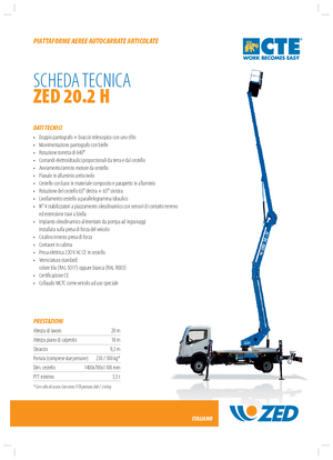 Plataformas elevadoras articuladas remolcables CTE ZED 20.2 H