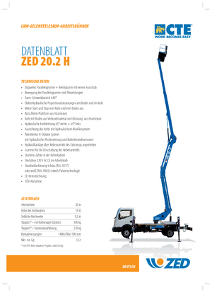 Plataformas elevadoras articuladas remolcables CTE ZED 20.2 H