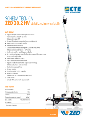 Plataformas elevadoras articuladas remolcables CTE ZED 20.2 HV