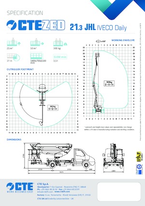 Plataformas elevadoras articuladas remolcables CTE ZED 21.3 JHL