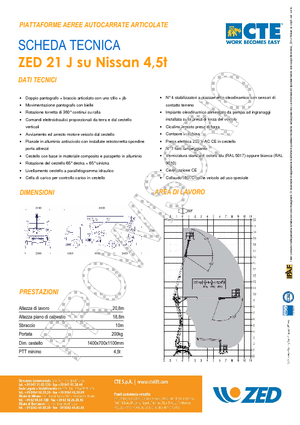 Plataformas elevadoras articuladas remolcables CTE ZED 21 J