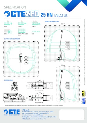 Plataformas elevadoras articuladas remolcables CTE ZED 25 HN