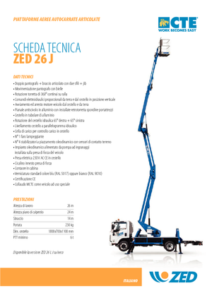 Plataformas elevadoras articuladas remolcables CTE ZED 26 J
