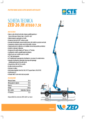Plataformas elevadoras articuladas remolcables CTE ZED 26 JH