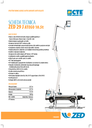 Plataformas elevadoras articuladas remolcables CTE ZED 29 J