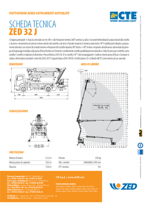Plataformas elevadoras articuladas remolcables CTE ZED 32 J