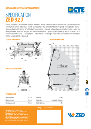 Plataformas elevadoras articuladas remolcables CTE ZED 32 J