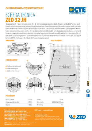 Plataformas elevadoras articuladas remolcables CTE ZED 32 JH