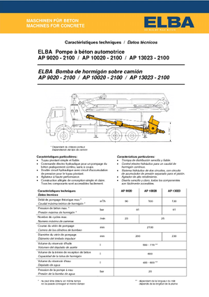 Bombas de hormigón para camión Elba AP 9020