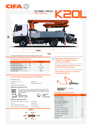 Bombas de hormigón para camión CIFA K20L 