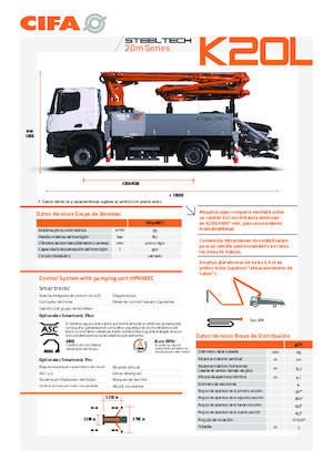 Bombas de hormigón para camión CIFA K20L 