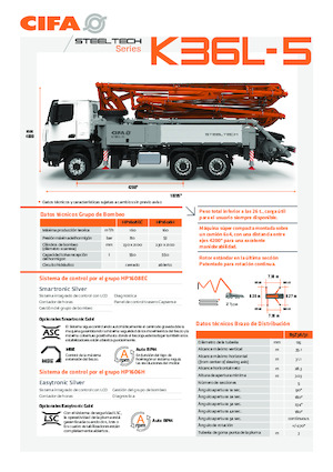Bombas de hormigón para camión CIFA K36L-5
