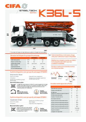 Bombas de hormigón para camión CIFA K36L-5