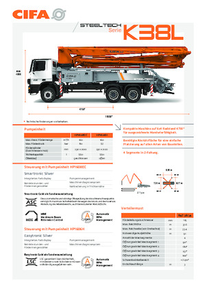 Bombas de hormigón para camión CIFA K38L