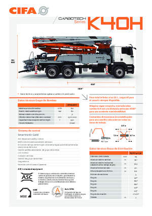 Bombas de hormigón para camión CIFA K40H