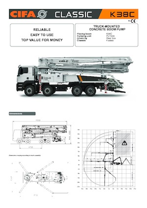 Bombas de hormigón para camión CIFA K38C