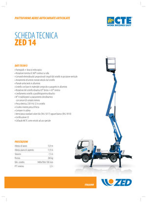 Plataformas elevadoras articuladas remolcables CTE Z 14