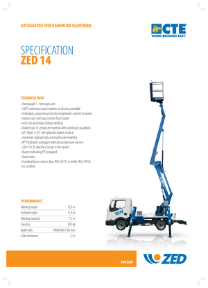 Plataformas elevadoras articuladas remolcables CTE Z 14