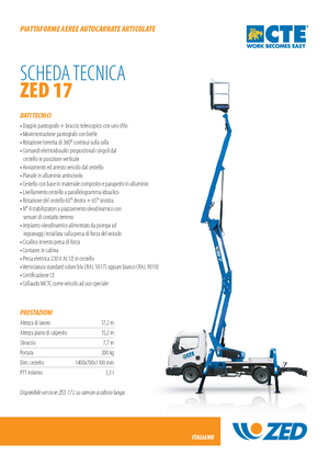 Plataformas elevadoras articuladas remolcables CTE Z 17