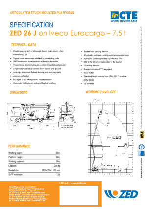 Plataformas elevadoras articuladas remolcables CTE Z 26