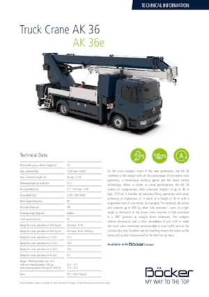 Grúas telesc. montadas sobre camión Böcker AK 37