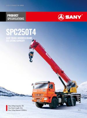 Grúas telesc. montadas sobre camión Sany SPC250T4