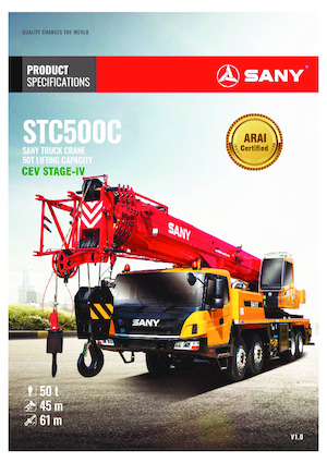Grúas telesc. montadas sobre camión Sany STC500C