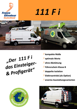 Plataformas telescópicas sobre camión France Elévateur 111 F i