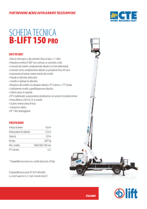 Plataformas telescópicas sobre camión CTE B-Lift 150 Pro