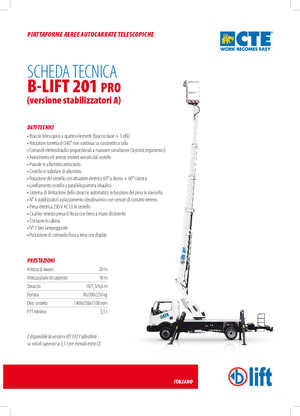 Plataformas telescópicas sobre camión CTE B-Lift 201 Pro-A