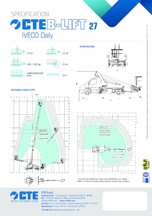 Plataformas telescópicas sobre camión CTE B-Lift 27