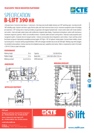 Plataformas telescópicas sobre camión CTE B-Lift 390 HR