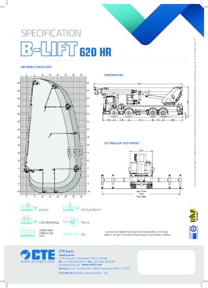 Plataformas telescópicas sobre camión CTE B-Lift 620 HR