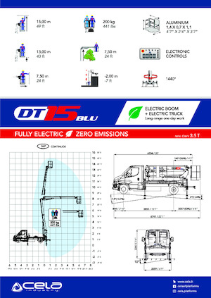 Plataformas telescópicas sobre camión CELA DT15 blu