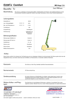 Plataformas telescópicas sobre camión GSR E228TJ Comfort